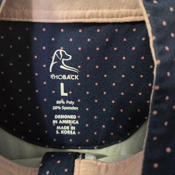 RHOBACK Women's Pullover Performance Q-Zip Quarter Zip - Size Large Polka Dots - Picture 4 of 5